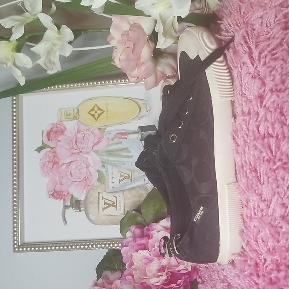 Coach Black Sneaker with C Print All Over - Picture 3 of 5